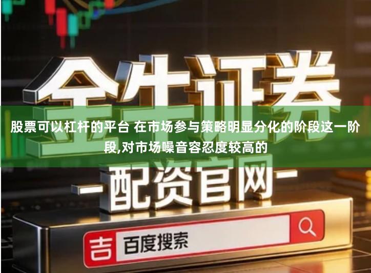 股票可以杠杆的平台 在市场参与策略明显分化的阶段这一阶段,对市场噪音容忍度较高的